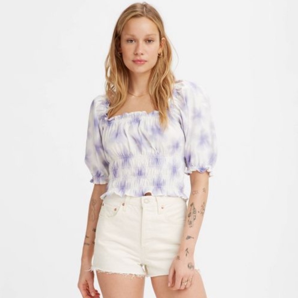 Levi’s Tilly Smocked Blouse Size Small NWT